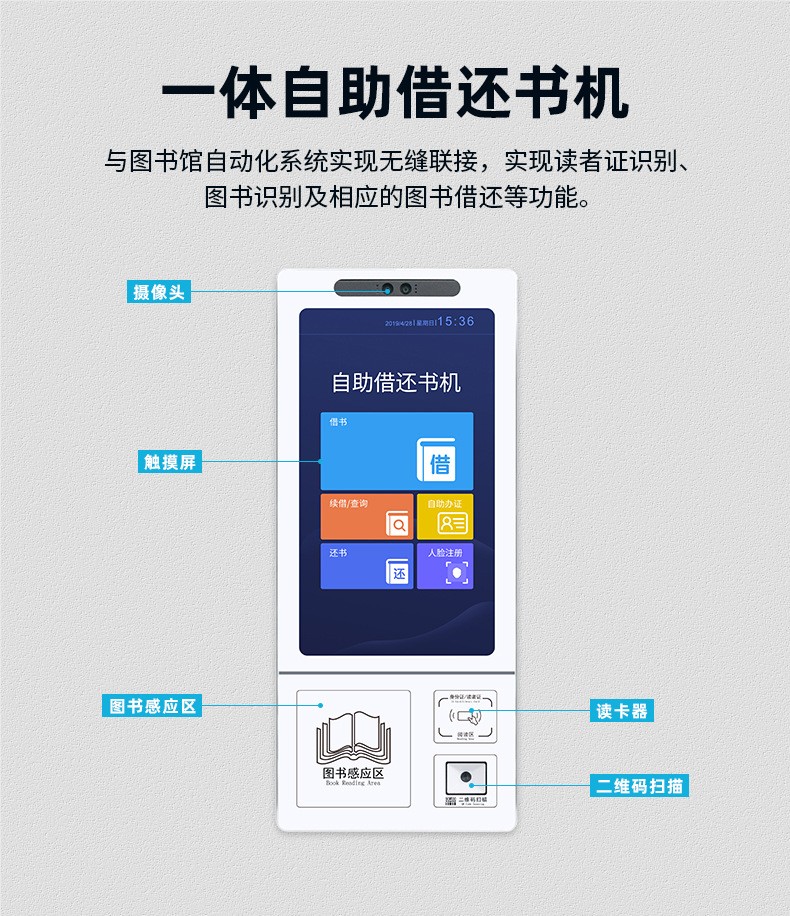 掛壁式自助借還書機